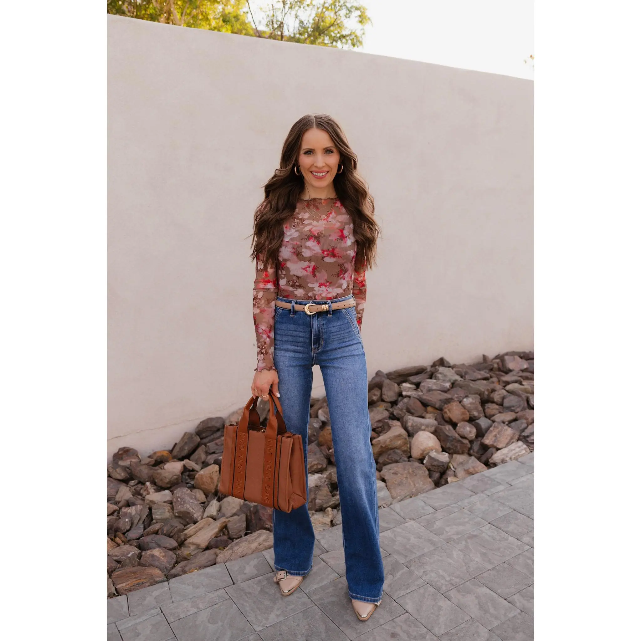 Women's Flare Jeans with an Ultra High Waist, Casual Medium Wash Comfort Stretch Cotton Denim with 5 Pockets, Spandex, Fabric, Slip, Lady, Pants
