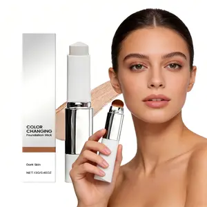 Blanc Cover Cream Stick V White - Changing Foundation Stick with Volufiline - Beauty Dual-ended Color Changing Foundation Waterproof Full Coverage Foundation Cream Stick Natural Foundation Stick With Brush Cosmetic