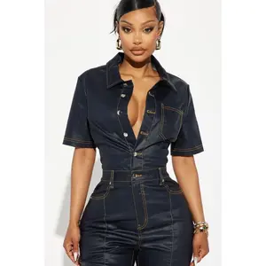 Time To Leave Denim Jumpsuit - Denim Q