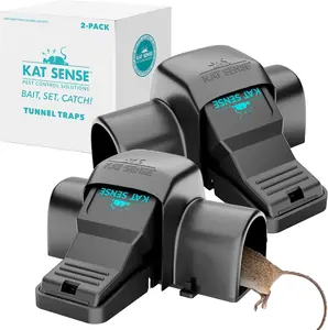 Reusable Covered Snap Rodent Trap - Tunnel Design Prevents Accidental Triggering, Quick-Action Pest Control Device for Indoor & Outdoor Rat, Chipmunk, Mouse Capture