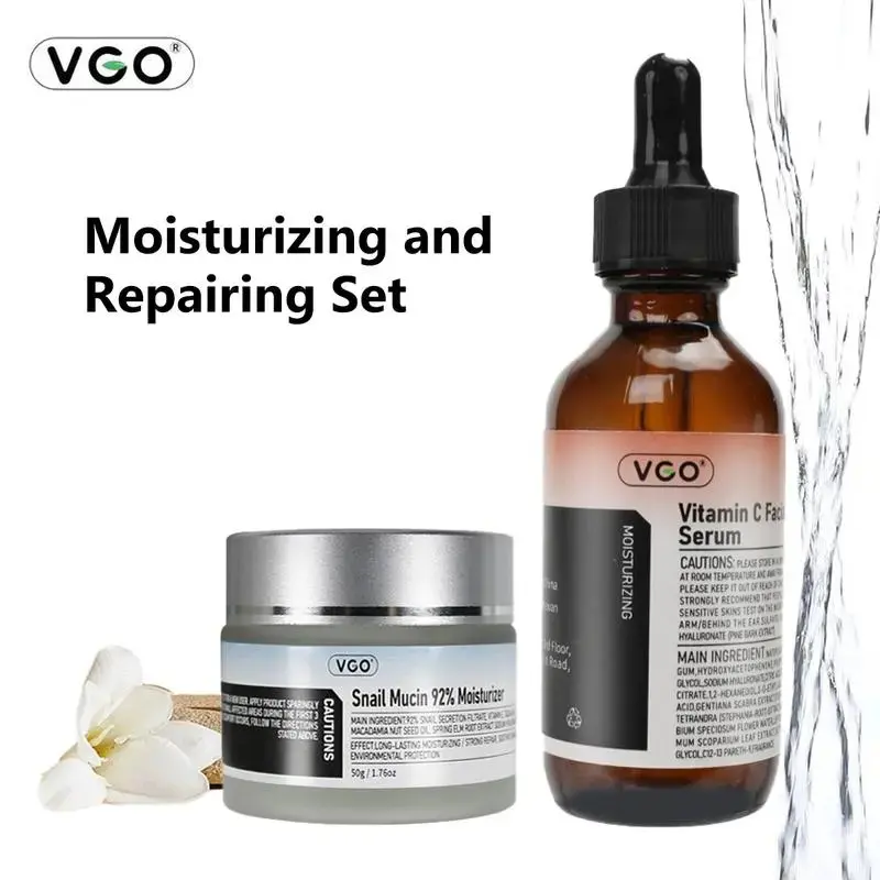 VGO 92% Snail Mucin & Vitamin C Daily Moisturizer, Smooth Lightweight Sunscreen, Everyday Skincare Moisture Care Cream, Gentle, Hydrate, Evening, Serum, All Skin Types, Sensitive, Hydrating, Single Item