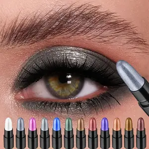 12-Color Shimmering Glitter Eyeshadow Stick Set - Long-Lasting, Multi-Shade Highlighter Palette, Natural Finish, Mixed Color System for Eye Makeup Looks, Makeup Highlighter