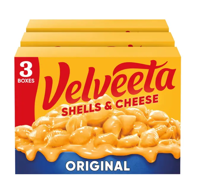 Velveeta Shells and Cheese Mac, 3 Boxes, for Easy Dinner or Dinner Sides, Original Flavor, Made with Real Cheese, 12 oz
