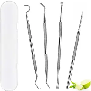 [New Deal] Dental Tools, Professional Teeth Cleaning Oral Care Hygiene Kit, Stainless Steel Dental Pick Tooth Scraper Tartar Plaque Remover for Dentist, Personal, Pet Use with Storage Box Cleansing