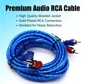 10GA Amplifier Kit Car Audio System Upgrade Thick Gauge RCA / Power Cable with Fuse ControlInterference resistant, heat resistant, built-in ground wire.Red / Blue / Black Cable + TerminalsUniversal Upgrade Connection for Car Stereo / Home UseChristmas Ess