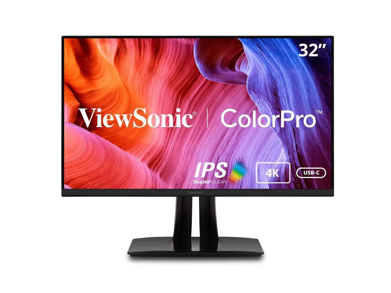 ViewSonic VP3256-4K 32 Inch Premium IPS 4K UHD Ergonomic Computer Monitor with Ultra-Thin Bezels, Color Accuracy, Pantone Validated, HDMI, DisplayPort and USB Type-C for Professional Home and Office