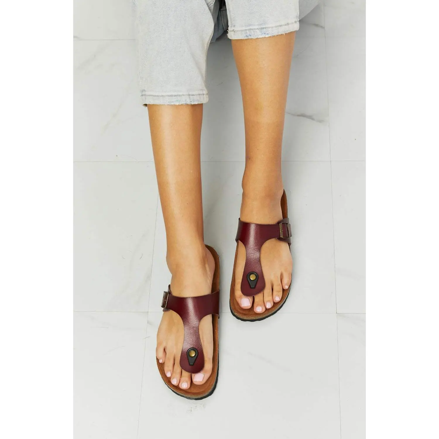 MMShoes Drift Away T-Strap Flip-Flop in Brown