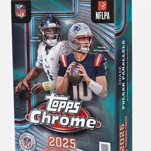 Topps 2025-26 Topps Chrome HANGER BOX NFL Trading Cards Chase Pulsar Parallels Official NFLPA Licensed Product