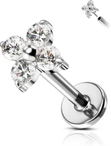 G23 Titanium Tragus Cartilage   16g Threadless Helix Cartilage Tragus Earring Flat  Flower Push Pin Tragus Helix  for Cartilage  Women Men 6mm/8MM 16 Gauge Ear