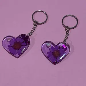 Small resin heart keychain