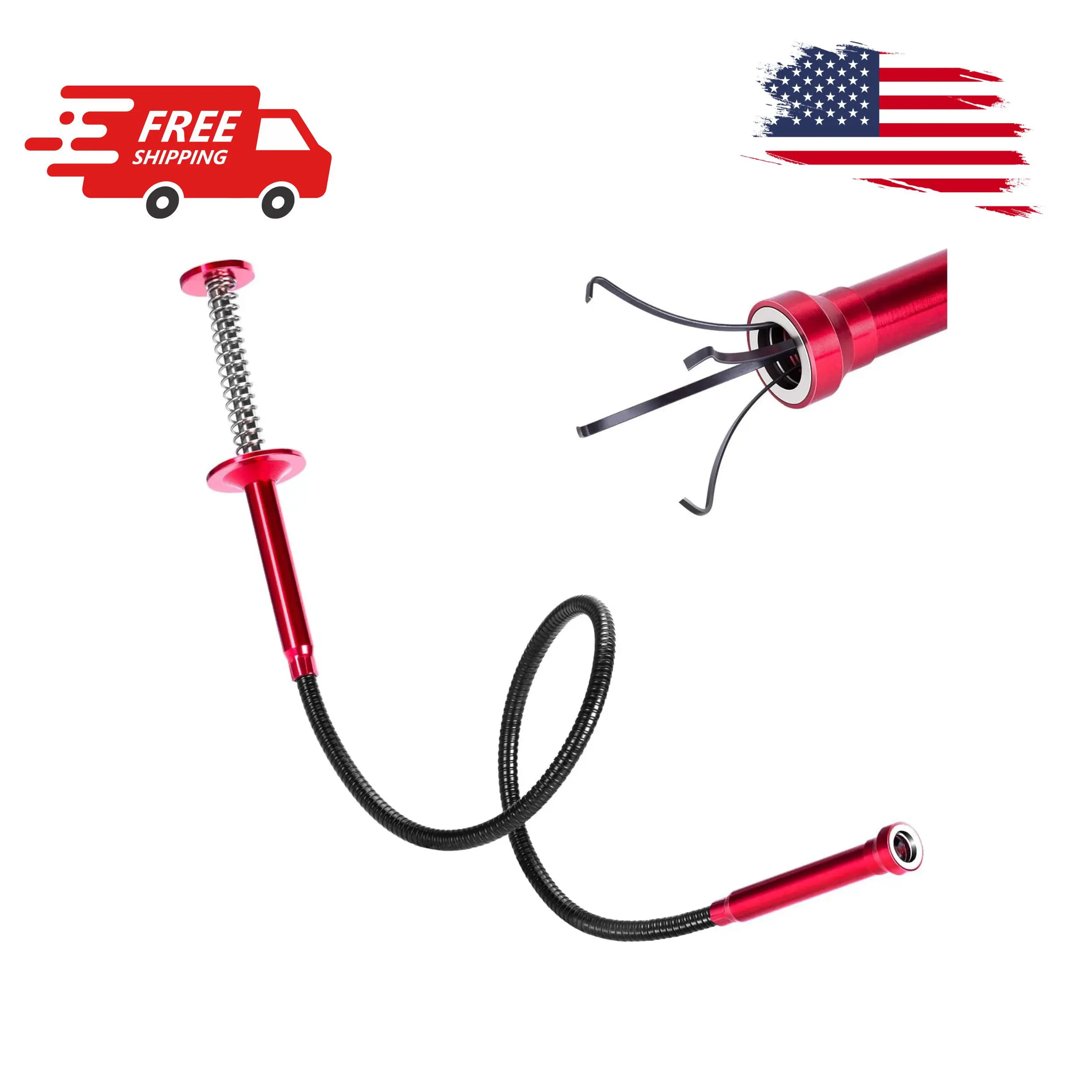 Bendable Flexible Magnetic Pickup Tool, 24'' Four Claw Grabber Tool