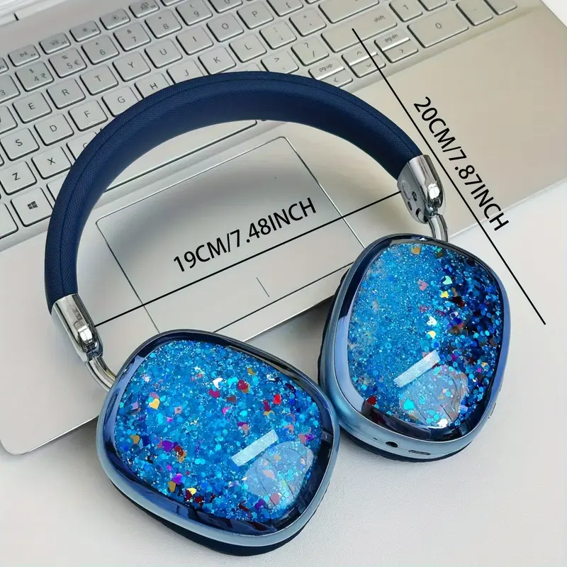 Summerw Wireless Bluetooth Over-Ear Headphones with Microphone - Folding for Travel, Padded Ear Cups, Sweatproof, Card-Compatible, Cable Management, Type-C, Radio, Handsfree Calls, Batteries, Works with Mobile/Computers/Tablets, Halloween gift Electronic