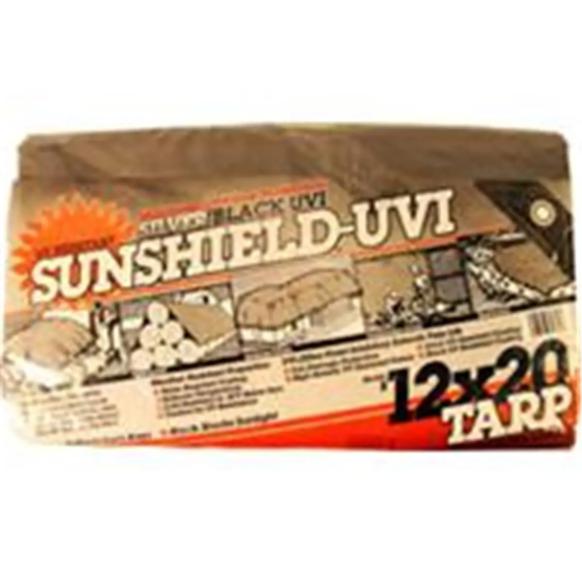 DeWitt 555921 Sturdy Rectangular Rustproof Sunshield Tarp - 6 oz, 12x20 in, Silver & Black, Sun-Proof Parasols Canopies & Shade, Fade Resistant, UV Prevention for Outdoor Furniture Patio Use