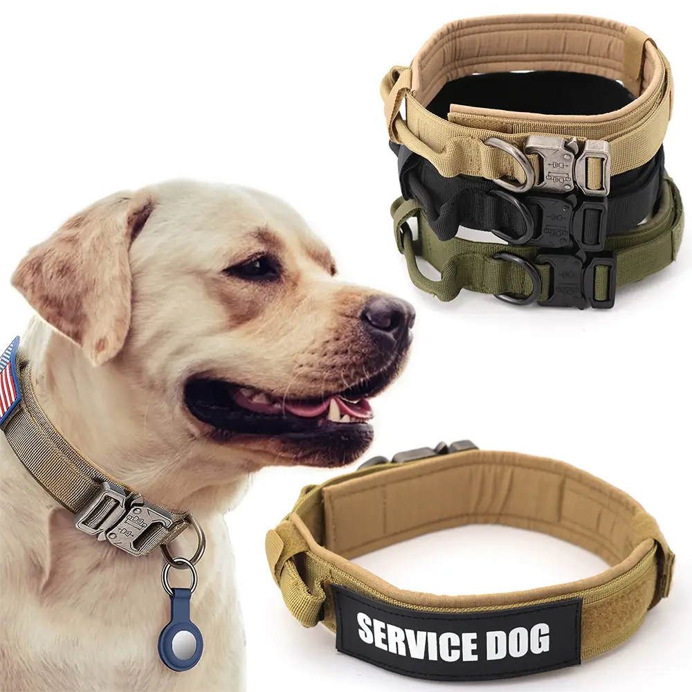 Dog Training Collar Adjustable Tactical Dog Collar And Leash Set Control Handle Pet Lead Collar For Small Big Dogs
