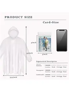 10 Pack Disposable Rain Ponchos for Adults – Emergency Hooded Raincoats, Portable Card Size Travel Ponchos for Camping, Hiking & Outdoor Family Use