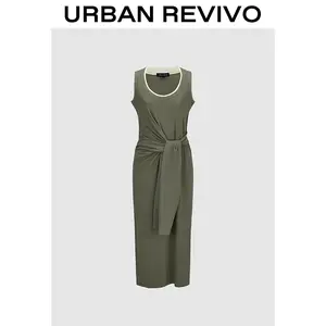 URBAN REVIVO Women's Straight Sleeveless Maxi Dress UWU750004 - Minimalist Elegant Everyday Wear for Ladies, Girls' Basic Fashion Piece, Comfortable Casual Outfit