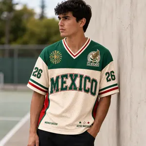 Personalized Number Mexico Heritage-Inspired Mesh Jersey, Unisex Retro Sports and Festival Top