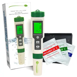 5-in-1 Digital Water Testing Meter | pH, TDS, EC, Salinity & Temperature Tester | Hydroponics, Aquarium, Pool & Drinking Water Quality