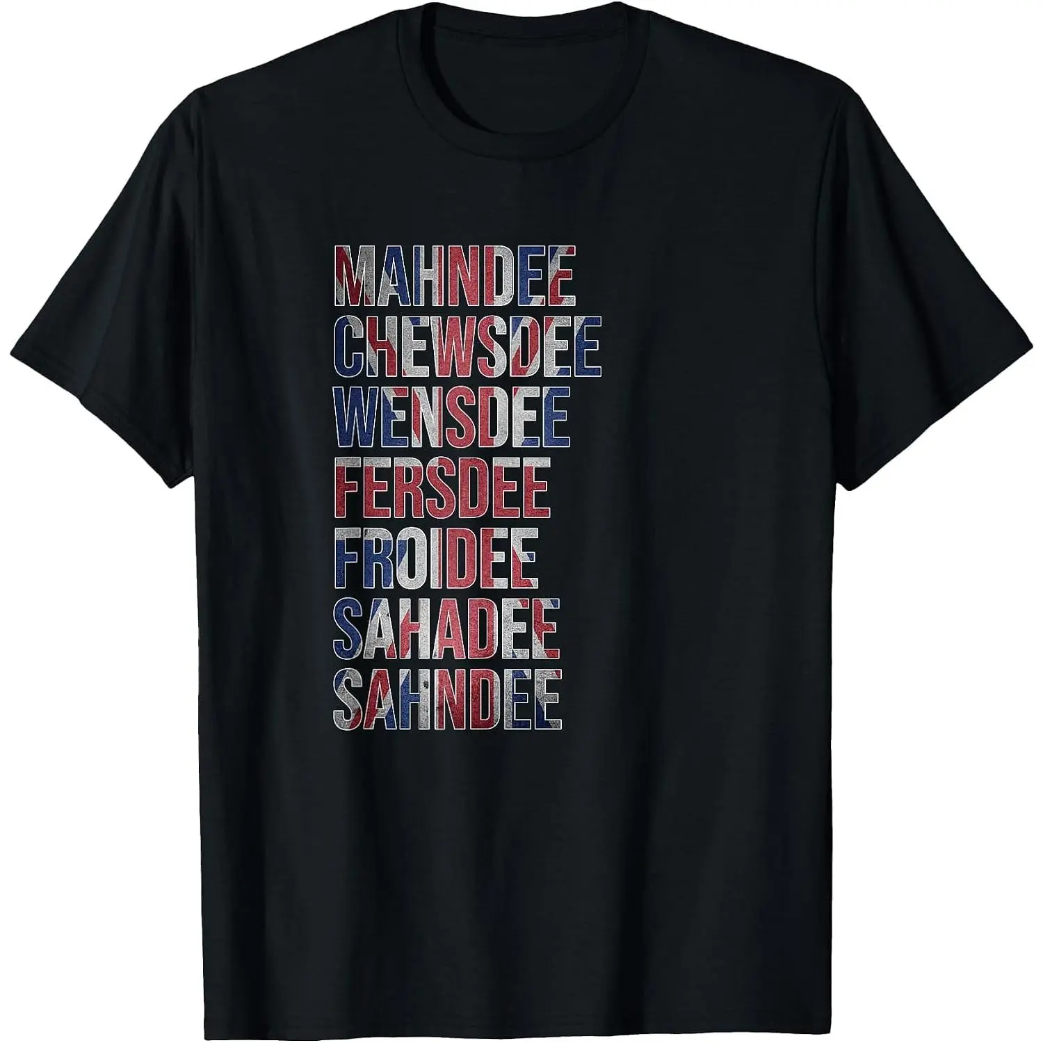 100%cotton Funny British Flag Cockney Accent Days of The Week - London T-Shirt