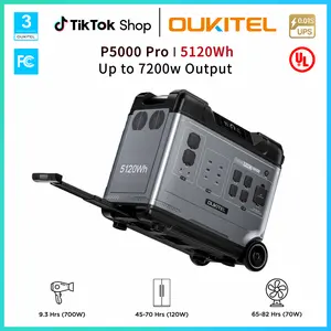 OUKITEL P5000 Pro Portable Power Station 5120Wh, 3600W AC Output (7200W Peak), LiFePO4 Solar Generator, 15 Outlets, 5000+ Cycles, Optional Foldable Solar Panel, UPS-Ready Home Backup Battery for Power Outages, Emergency Power, Camping, RV & Off-Grid Use