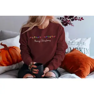 Merry Christmas Sweater, Christmas Sweatshirt, Christmas Jumper, Christmas Jumpers For Women, Ladies Sweatshirts, Xmas Jumper, Merry Bright Top Classic Cotton Crewneck Sweatshirt And Funny Hoodie Mens And Womens