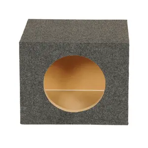 QPower 10" Heavy-Duty Single Sealed Vehicle Subwoofer Enclosure Woofer Box, Gray