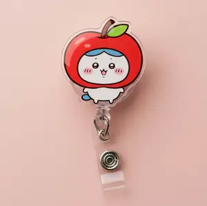 Cute Chiikawa Hachiware Usagi  Momonga Rakko Shisa Retractable ID Badge Reel Kawaii ID Badge Holder Office Accessories Unique Gift for Nurse/ Teacher/ Doctor/ Healthcare Worker/ Coworker or Nursing Students