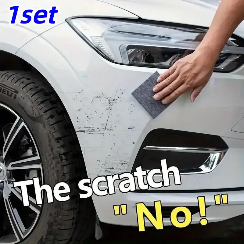 Magic Scratch Repair Cloth Set, Easy Car Scratch Removal, Nano Fabric, Safe and Quick, Portable, Gentle on Paint, Car Scratch Remover, Auto Care Kit