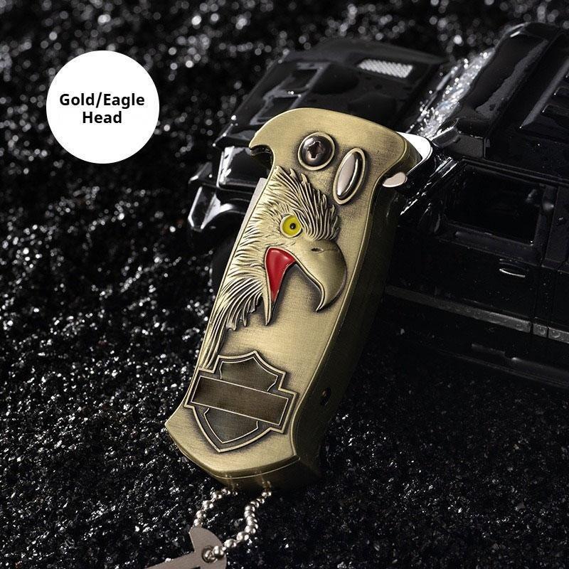 3-in-1 Multifunctional Windproof Lighter with Folding Knife and Bottle Opener Combination set for Kitchen, Outdoor, Emergency Self-Defense(Without Butane Gas)