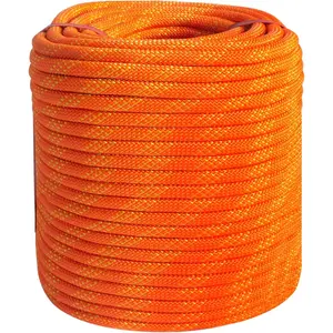 3/8 inch x 164 ft Braid Rope,Arborist Rigging Rope 3520lbs Strength Pulling for Climbing,Camping,,Swings, etc.(Orange)