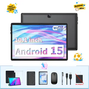 【SummerWins】Relndoo 10.1 inch Device, 2-in-1 Tablet Wireless Set with Keyboard, Mouse, Stylus, Case, 5G WiFi, Dual Camera, Gift bundle, Back-to-school Gifts
