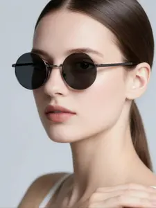 Vintage Round Frame Sunglasses, Stylish Glasses, Trendy Casual Sunglasses for Everyday Use, Fashion Accessories for Outdoor Activities