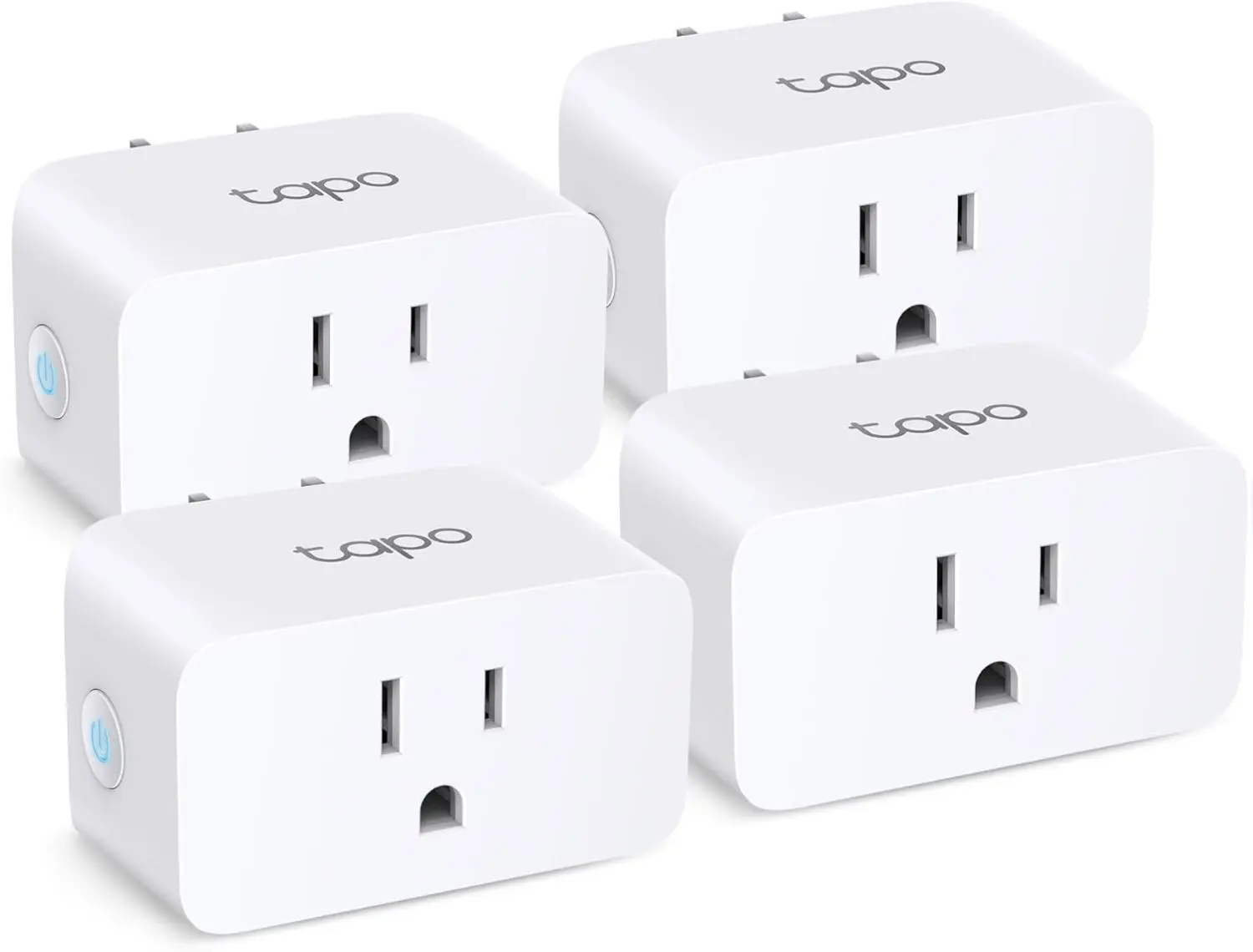 Smart Plug Mini, Matter Compatible, Alexa/Google/SmartThings, Energy Monitor, 15A, UL, 2.4G Wi-Fi, Tapo P110M (4-Pack)