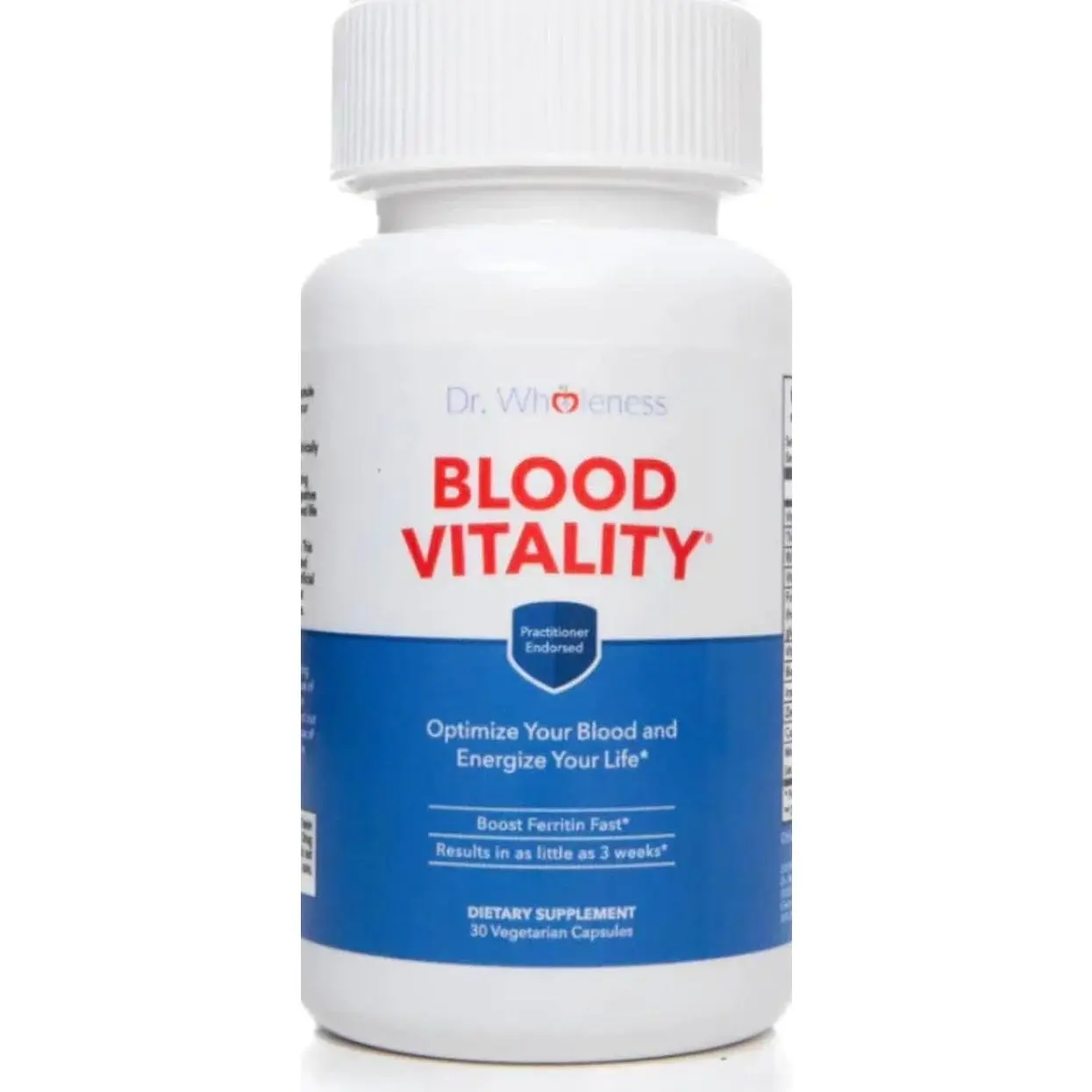 Dr. Wholeness Blood Vitality | Daily Iron/Multivitamin Supplement | Boost Ferritin and Energy, Most Effective Iron Supplement, High Potency, Non-Constipating, No Nausea, and Bioavailable | 30 Capsules