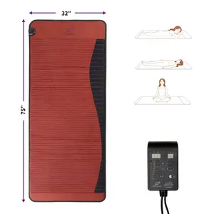 Far Infrared Heating Pad for Full Body Comfort, 75"x32" Extra Large Amethyst & Black Jade Gem Stone Mat for Post-Workout Muscle Relaxation, 1–12H Timer, 6-Coil Even Heating, Model D190