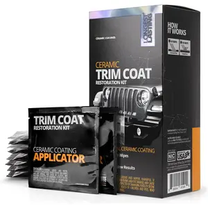 (R) Ceramic Trim Coat Kit - Quick Plastic Trim Restorer - Ceramic Coating Guaranteed Restoration to Last Over 200 Washes - A Ceramic Coating, Not a Dressing