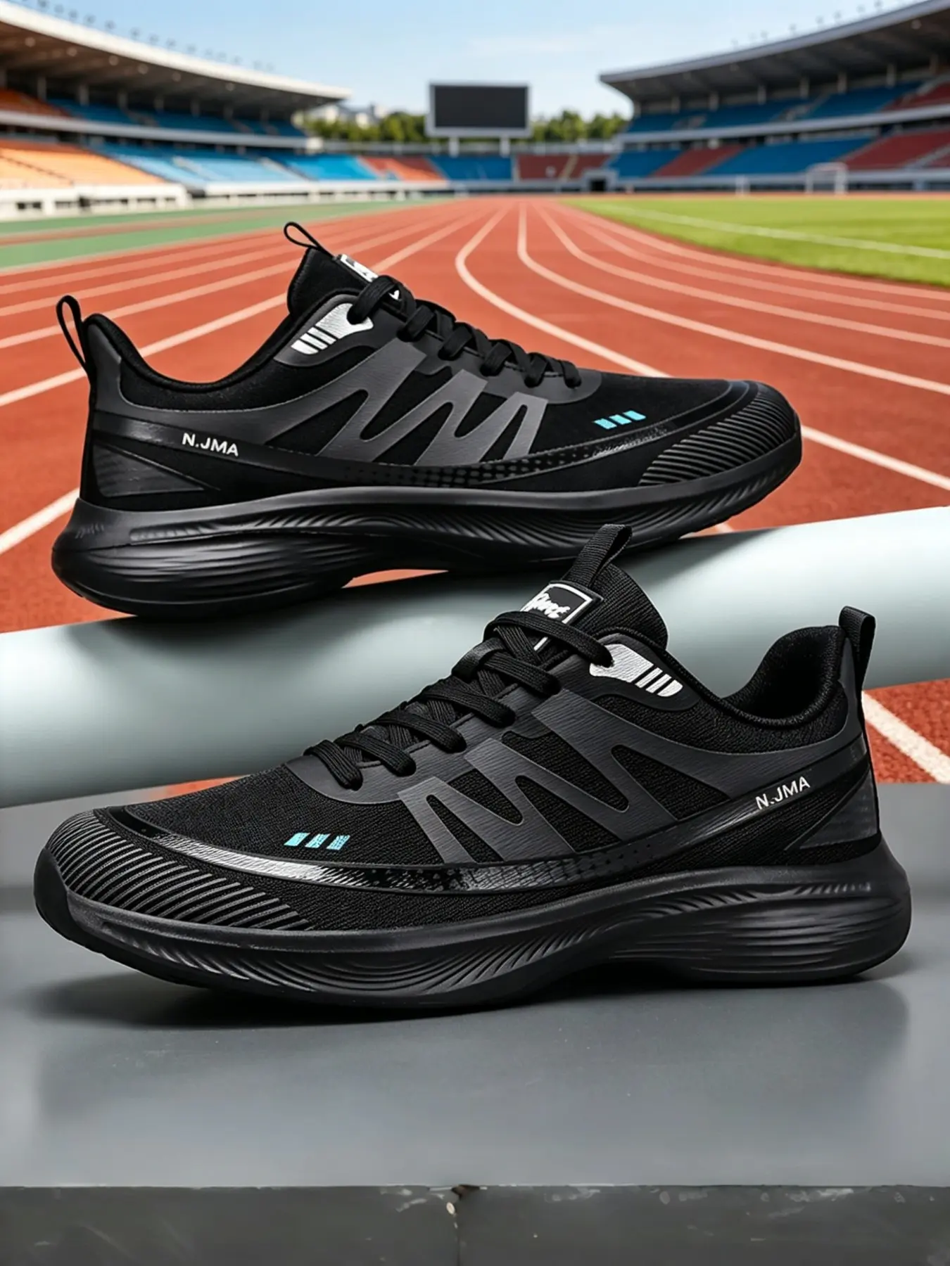 Men's Fitness Tennis Shoes, Fashion Wave Design, Loose Fit Running Training Casual Breathable Sports Shoes, Ideal for Running and Tennis, Athletic Shoes