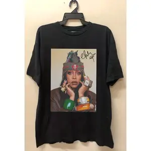 Vintage Erykah Badu Signature Portrait Graphic Oversized T-Shirt Neo-Soul R&B Legend Retro Streetwear Casual Tee 100% Cotton Crewneck Unisex S-5XL