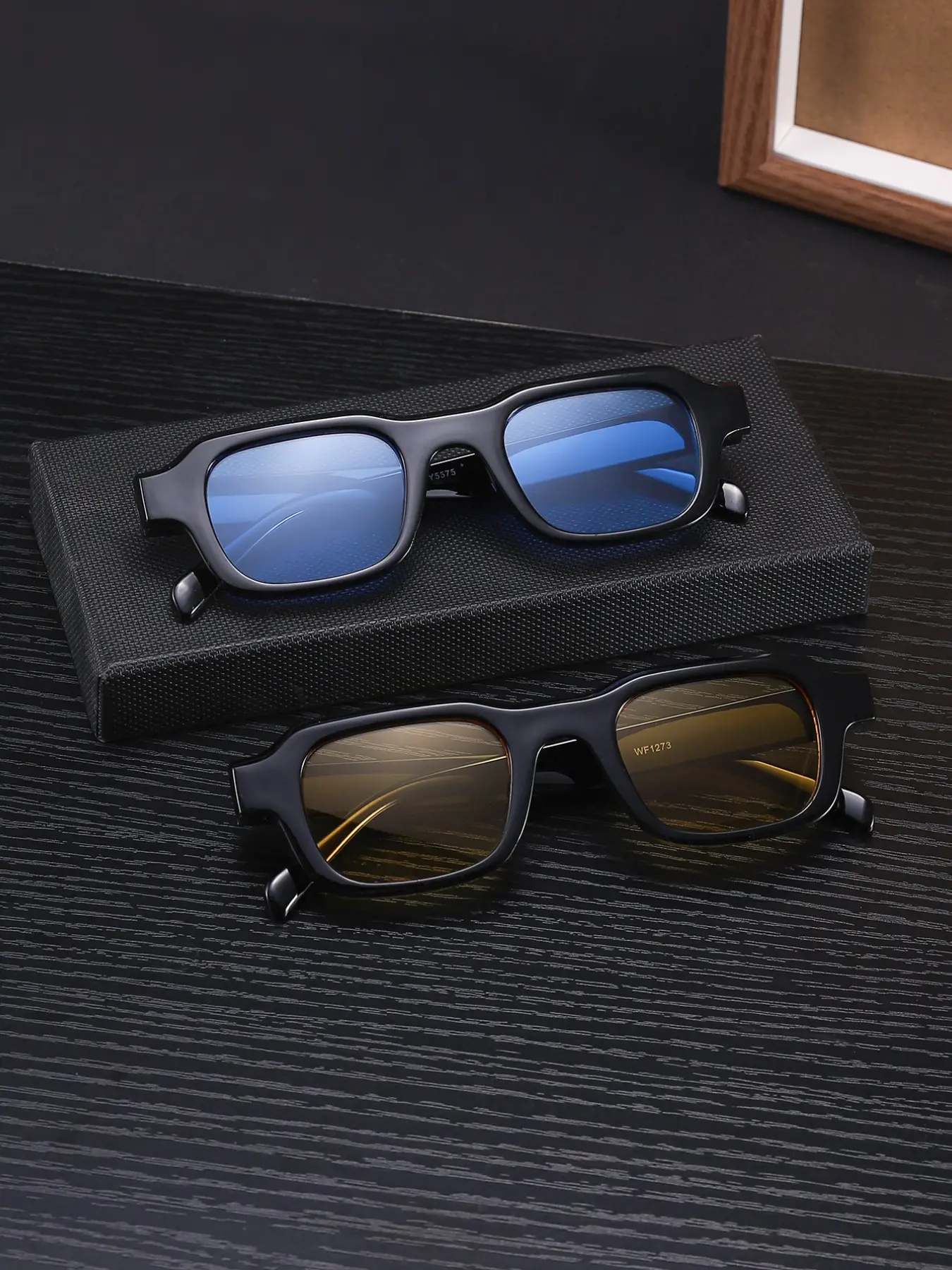 Men's Square Fashion Sunglasses, Casual Style, Lightweight, Uv100 Protection, PC Frame, Universal Fit, All Seasons, Daily Wear, 2 Pairs