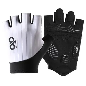 Fashion Striped Gel Cycling Gloves, Breathable Half-Finger Bike Gloves for Men and Women, Anti-Slip Design for Road and Mountain Biking, Gym Use