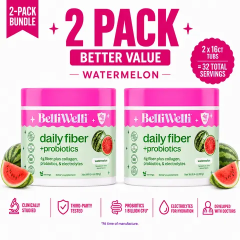 BelliWelli Daily Fiber + Probiotics - Watermelon