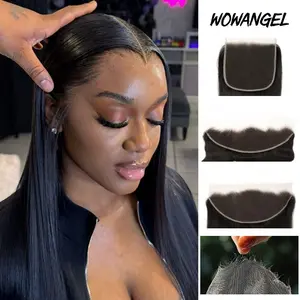 WOWANGEL SKINLIKE REAL HD 2x6/5x5/6x6/7x7/13x4/13x6 Lace Closure Frontal Human Hair Closure Bleached Single Knots