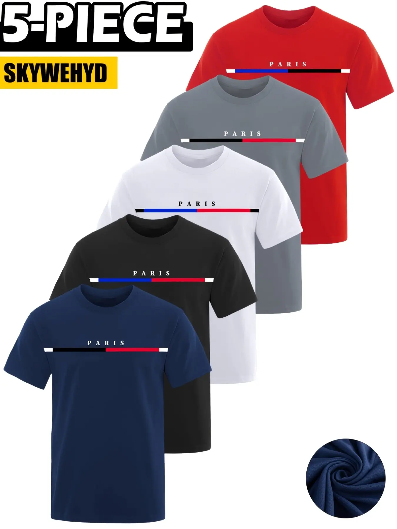 Men's Summer Paris Style Casual Sportswear Print T-Shirt, Breathable Quick-Dry Round Neck Shirt, Running & Gym Training Short Sleeve Top, Versatile Wear, Athletic T Shirt, Summer Activewear, Athletic Clothes, Athletic Fashion