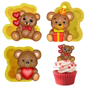 Mini bear silicone mold set 3 pcs