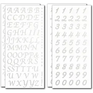 Peel and Stick Glitter Alphabet Letter and Number Stickers for Grad Cap - Assorted Colors by  Scrapbooking Art and Crafts Projects (White)