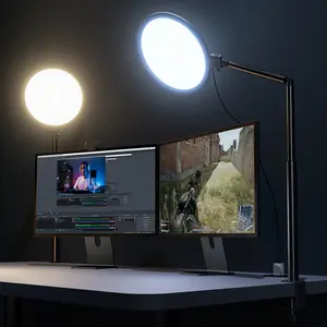 (Valentine's Deal) Weilisi 10.2" Desk Ring Light with Stand for Zoom Meetings, Ring Light for Desk with Clamp, 360° Rotate & Flexible Height Video Conference Light, Adjust Arm Desk Lamp Zoom light for Home Office