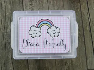 Personalized Crayon Box - Custom Case - Hard Crayon Box with Snap-Tight Lid - Supply Boxes for Kids Boys School Classroom - Back to School