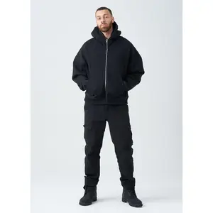 14 OZ Oversized Boxy Cropped Heavyweight Full-Zip Sweatshirt