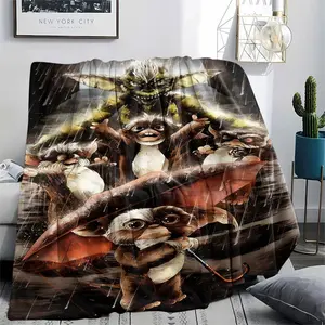 GREMLINS (10) Soft and Comfortable Flannel Blanket with Cartoon Design, Machine Washable Seasonal Throw for Home Living Room Napping Camping, Air Conditioner Blanket, Teen Room Holiday Decoration