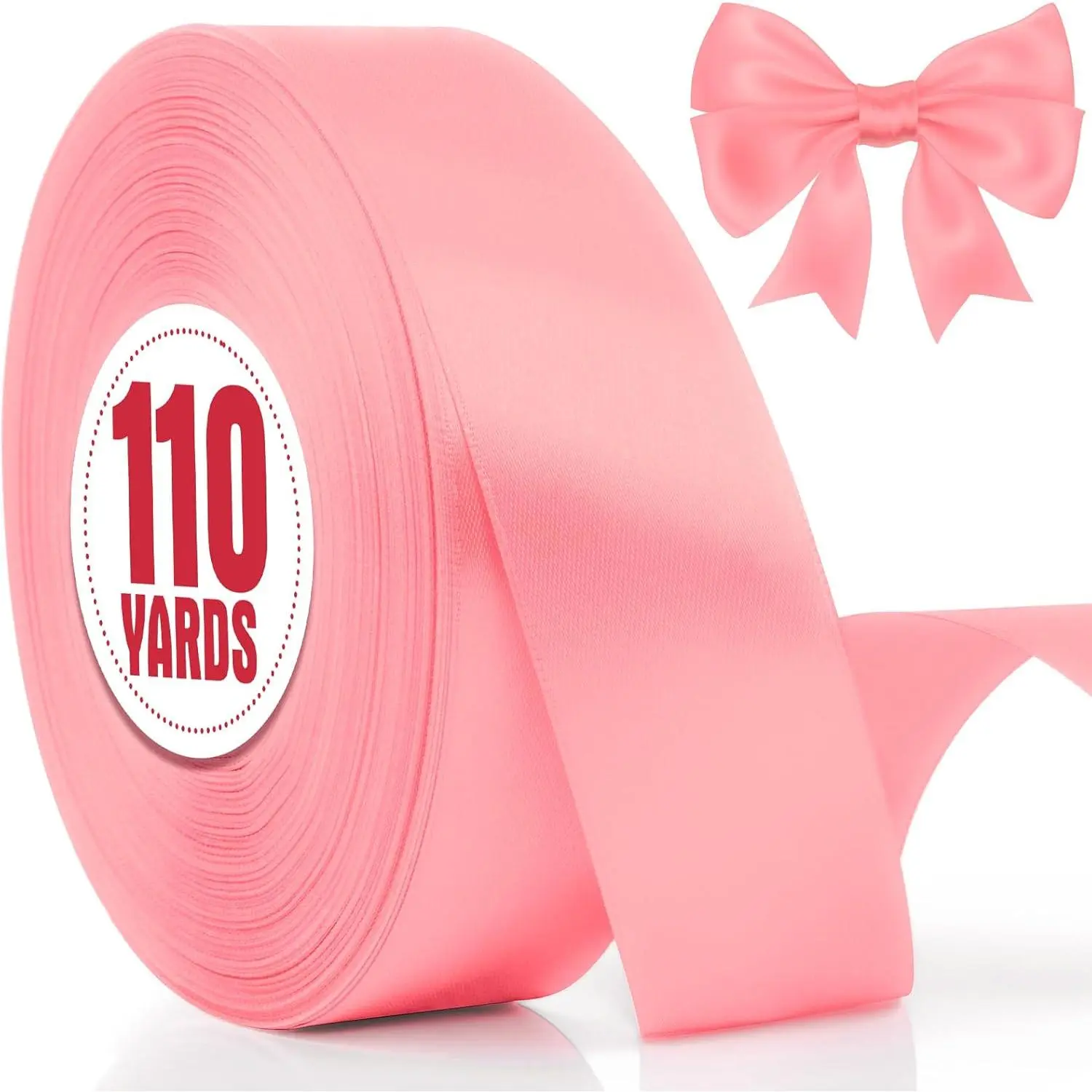 110 Yards Ribbon,1 1/2 Inch  Satin Ribbon for Flower Bouquet,  Wrapping, Ribbons for Crafts, Hair Bows Making, Wedding Party Decoration, Sewing, Invitation Cards, Christmas, Wreath
